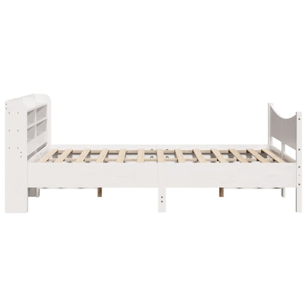 Giroletto con Testiera Bianco 160x200 cm Legno Massello di Pino