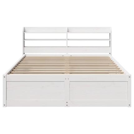 Giroletto con Testiera Bianco 120x200 cm Legno Massello di Pino