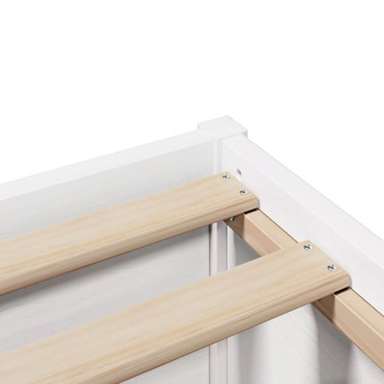 Giroletto con Testiera Bianco 120x200 cm Legno Massello di Pino