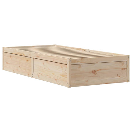 Giroletto con Testiera 90x200 cm in Legno Massello di Pino
