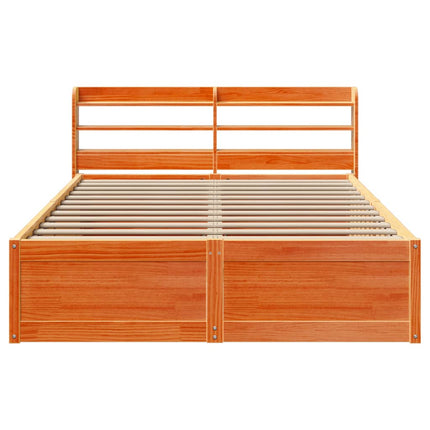 Giroletto con Testiera Marrone Cera 135x190 cm Massello Pino