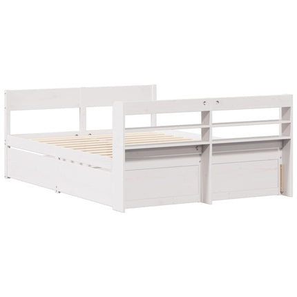 Letto senza Materasso Bianco 120x200 cm Legno Massello di Pino