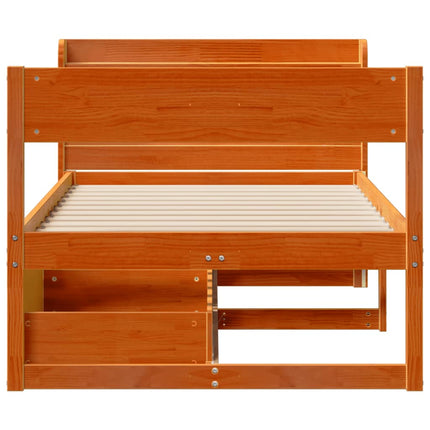 Letto senza Materasso Marrone Cera 90x200 cm Legno di Pino