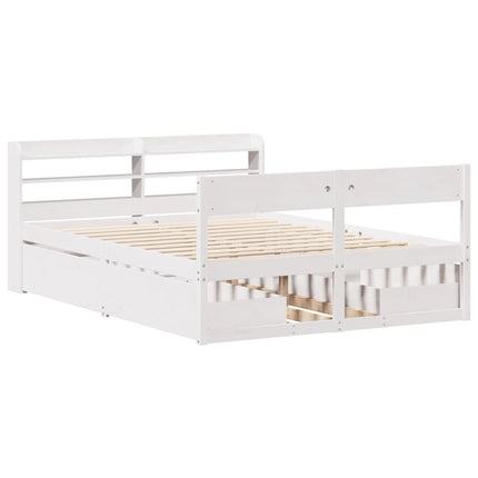 Letto senza Materasso Bianco 120x190 cm Legno Massello di Pino
