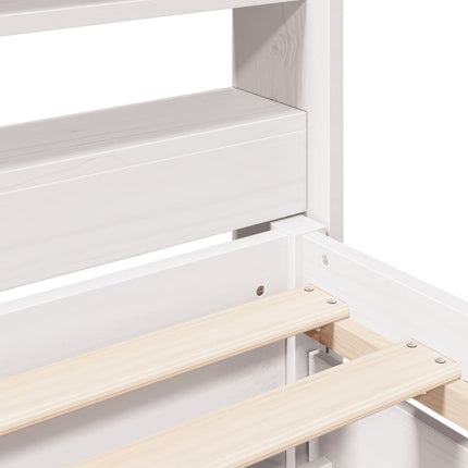 Letto senza Materasso Bianco 120x190 cm Legno Massello di Pino