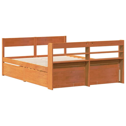 Letto senza Materasso Marrone Cera 120x190 cm in Legno di Pino