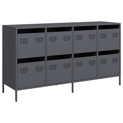 Credenza Antracite 135x39x73,5 cm in Acciaio Laminato a Freddo