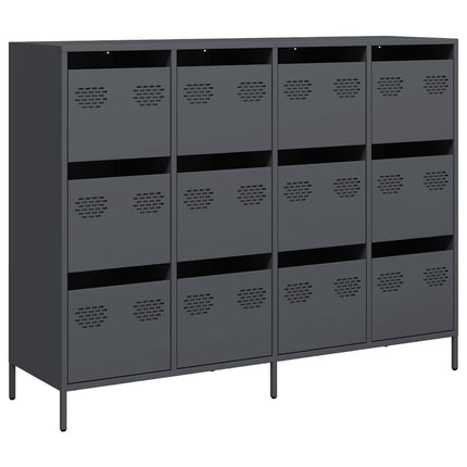 Credenza Antracite 135x39x103,5 cm in Acciaio Laminato a Freddo
