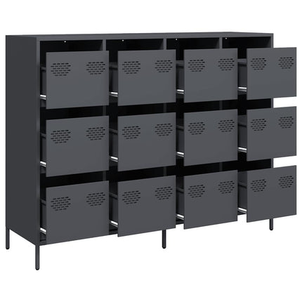 Credenza Antracite 135x39x103,5 cm in Acciaio Laminato a Freddo