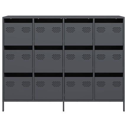 Credenza Antracite 135x39x103,5 cm in Acciaio Laminato a Freddo