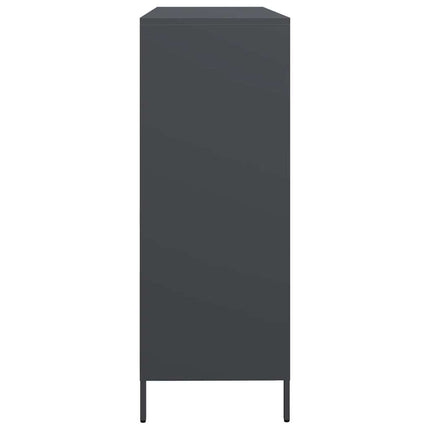 Credenza Antracite 135x39x103,5 cm in Acciaio Laminato a Freddo