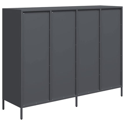 Credenza Antracite 135x39x103,5 cm in Acciaio Laminato a Freddo