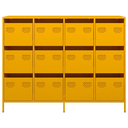 Credenza Giallo Senape 135x39x103,5 cm Acciaio Laminato Freddo