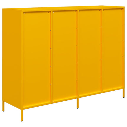 Credenza Giallo Senape 135x39x103,5 cm Acciaio Laminato Freddo
