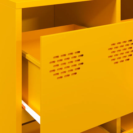 Credenza Giallo Senape 135x39x103,5 cm Acciaio Laminato Freddo