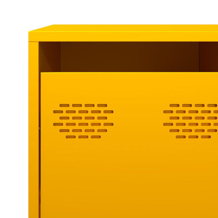 Credenza Giallo Senape 135x39x103,5 cm Acciaio Laminato Freddo