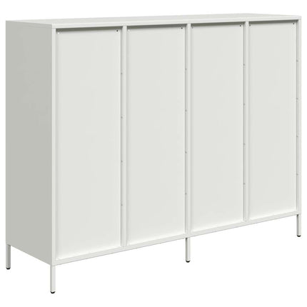Credenza Bianca 135x39x103,5 cm in Acciaio Laminato a Freddo
