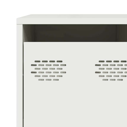 Credenza Bianca 135x39x103,5 cm in Acciaio Laminato a Freddo