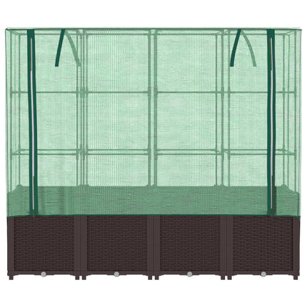 Letto Rialzato con Copertura Serra Effetto Rattan 160x40x153 cm