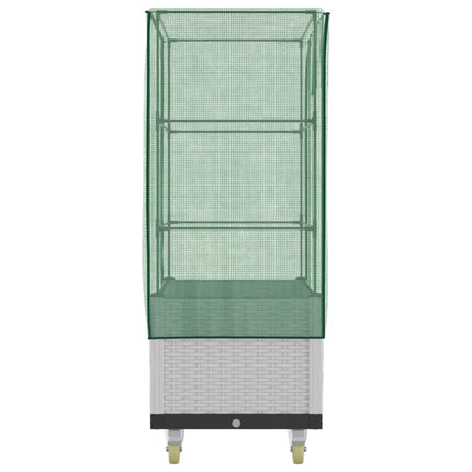 Letto Rialzato con Copertura e Ruote Effetto Rattan 80x50x182cm