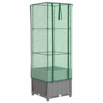 Letto Rialzato con Copertura Serra Effetto Rattan 40x40x139 cm