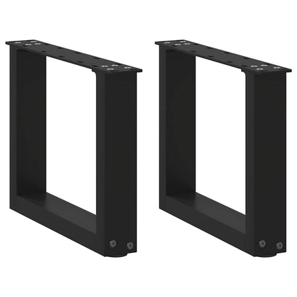Gambe Tavolino da CaffÃƒÂ¨ a U 2 pz Nero 30x(30-31) cm in Acciaio