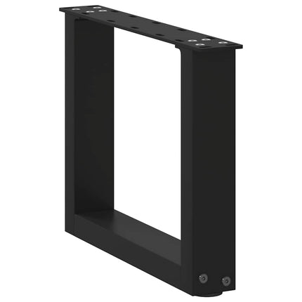 Gambe Tavolino da CaffÃƒÂ¨ a U 2 pz Nero 30x(30-31) cm in Acciaio