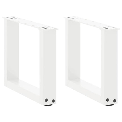 Gambe Tavolino da CaffÃƒÆ’Ã‚Â¨ a U 2 pz Bianco 30x(30-31)cm in Acciaio