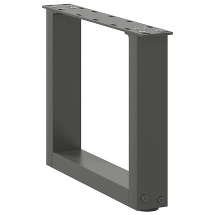 Gambe Tavolino CaffÃƒÂ¨ a U 2 pz Antracite 30x(30-31)cm in Acciaio