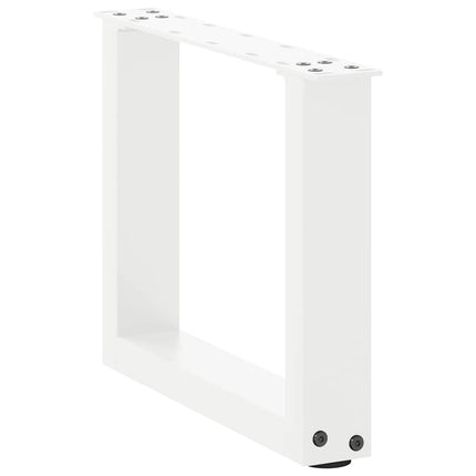 Gambe Tavolino da CaffÃƒÆ’Ã‚Â¨ a U 2 pz Bianco 40x(30-31)cm in Acciaio