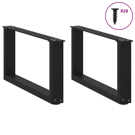 Gambe Tavolino da CaffÃƒÂ¨ a U 2 pz Nero 70x(30-31) cm in Acciaio