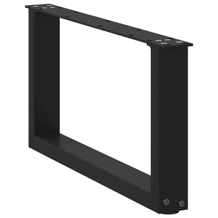 Gambe Tavolino da CaffÃƒÂ¨ a U 2 pz Nero 70x(30-31) cm in Acciaio