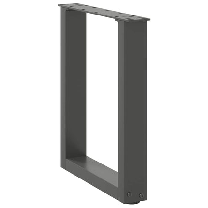 Gambe Tavolino CaffÃƒÂ¨ a U 2 pz Antracite 28x(42-43) cm Acciaio