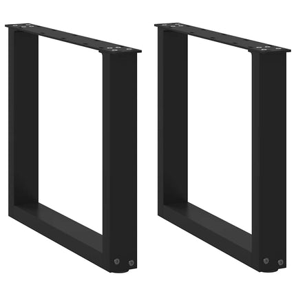 Gambe Tavolino CaffÃ¨ a U 2 pz Nero 50x(42-43) cm in Acciaio
