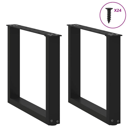Gambe Tavolino CaffÃ¨ a U 2 pz Nero 50x(42-43) cm in Acciaio