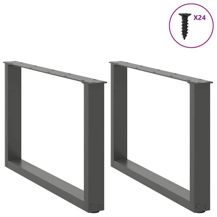 Gambe Tavolino CaffÃƒÂ¨ a U 2 pz Antracite 60x(42-43) cm Acciaio