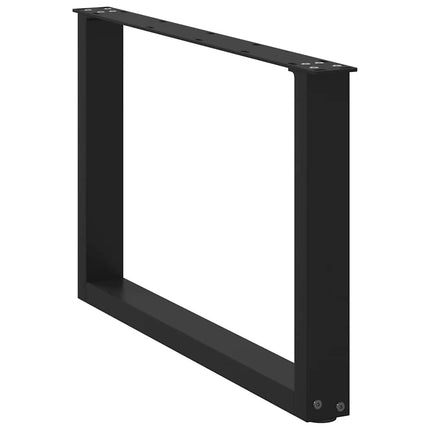 Gambe Tavolino CaffÃƒÂ¨ a U 2 pz Nero 70x(42-43)cm Acciaio