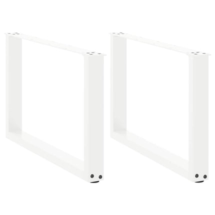 Gambe Tavolino CaffÃƒÂ¨ a U 2 pz Bianco 70x(42-43) cm Acciaio