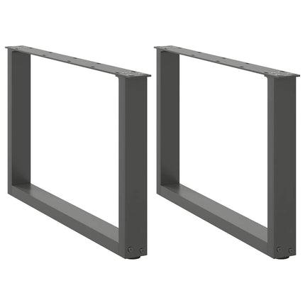 Gambe Tavolino CaffÃƒÂ¨ a U 2 pz Antracite 70x(42-43) cm Acciaio
