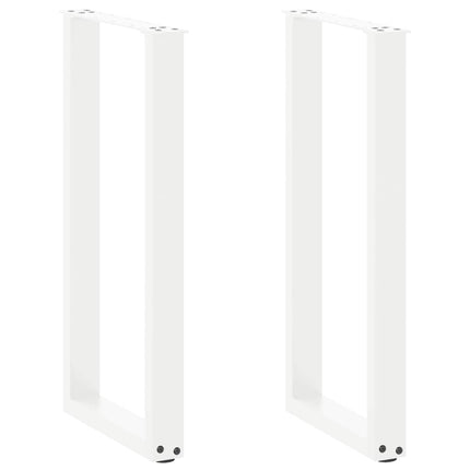 Gambe Tavolino CaffÃ¨ a U 2 pz Bianco 38x(72-73) cm Acciaio