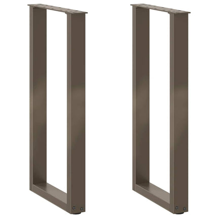 Gambe Tavolino Caffè a U 2 pz Naturale 38x(72-73) cm Acciaio