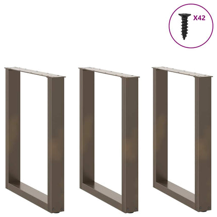 Gambe Tavolino CaffÃ¨ a U 3 pz Naturale 70x(72-73) cm in Acciaio