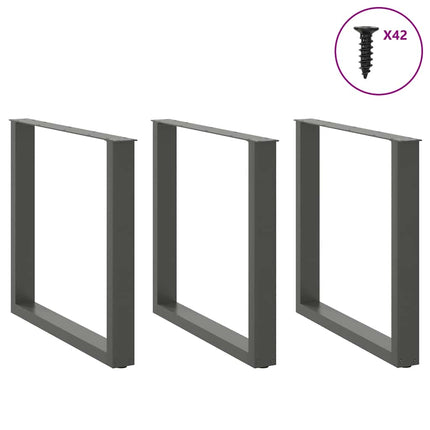 Gambe Tavolino CaffÃ¨ a U 3 pz Antracite 80x(72-73)cm in Acciaio