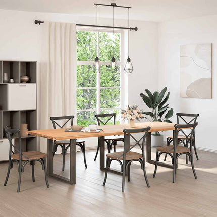 Gambe Tavolino CaffÃ¨ a U 3 pz Naturale 80x(72-73)cm in Acciaio