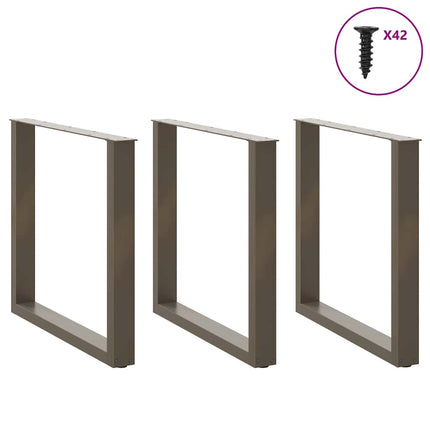 Gambe Tavolino CaffÃ¨ a U 3 pz Naturale 80x(72-73)cm in Acciaio