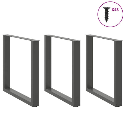 Gambe Tavolino CaffÃ¨ a U 3 pz Antracite 90x(72-73)cm in Acciaio