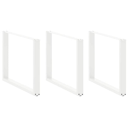 Gambe Tavolo Pranzo a U 2 pz Bianco 100x(72-73) cm Acciaio