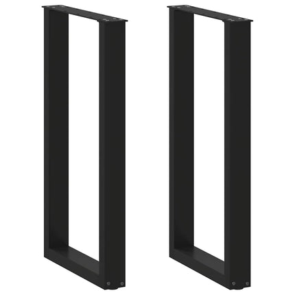 Gambe Tavolino da CaffÃƒÆ’Ã‚Â¨ a U 2 pz Nero 40x(90-91) cm in Acciaio