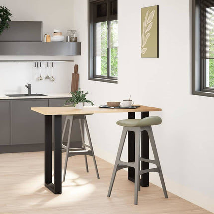 Gambe Tavolino da CaffÃƒÆ’Ã‚Â¨ a U 2 pz Nero 40x(90-91) cm in Acciaio