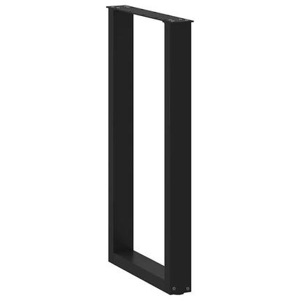 Gambe Tavolino da CaffÃƒÆ’Ã‚Â¨ a U 2 pz Nero 40x(90-91) cm in Acciaio